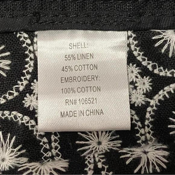 il Gilet / Black & White Embroidered Linen Blend Bermuda Shorts Size 10 - Picture 4 of 9